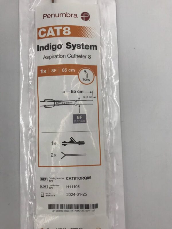 PENUMBRA CAT8TORQ85 CAT8 Indigo System Aspiration Catheter 8 TORQ, 8F x 85cm(X)