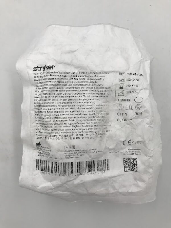 STRYKER 5921-024-135 Color Cuff Quick Connect Single Port Single Bladder 24x4in