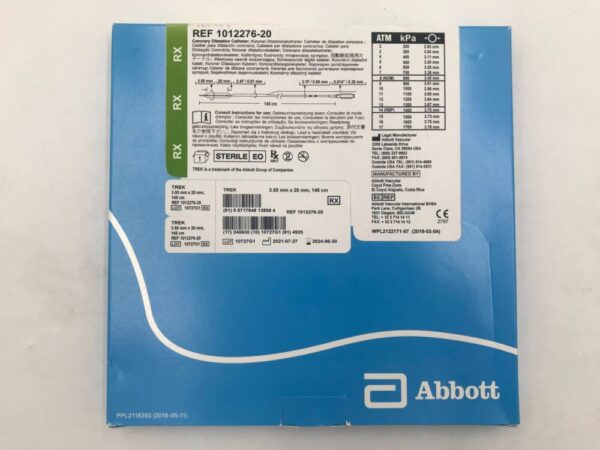 ABBOTT 1012276-20 TREK Coronary Dilatation Catheter 3.50mm x 20mm x 145cm (X)