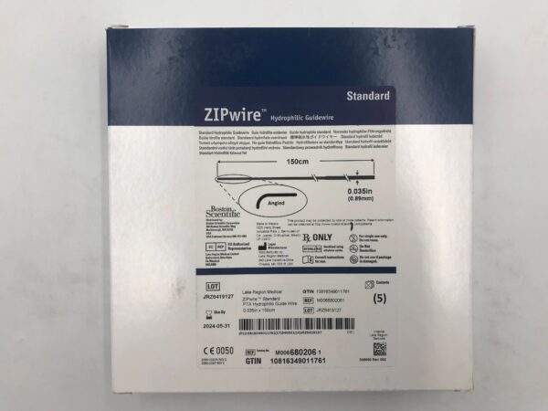 BOSTON SCIENTIFIC 680206 ZIPwire Hydrophilic Guidewire Standard, Angled 150cm (5/Box)(X)