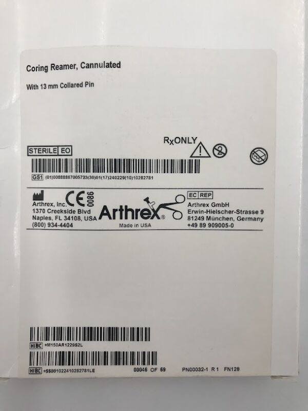ARTHREX AR-1229S Cannulated Coring Reamer w/13mm Collard Pin (X)