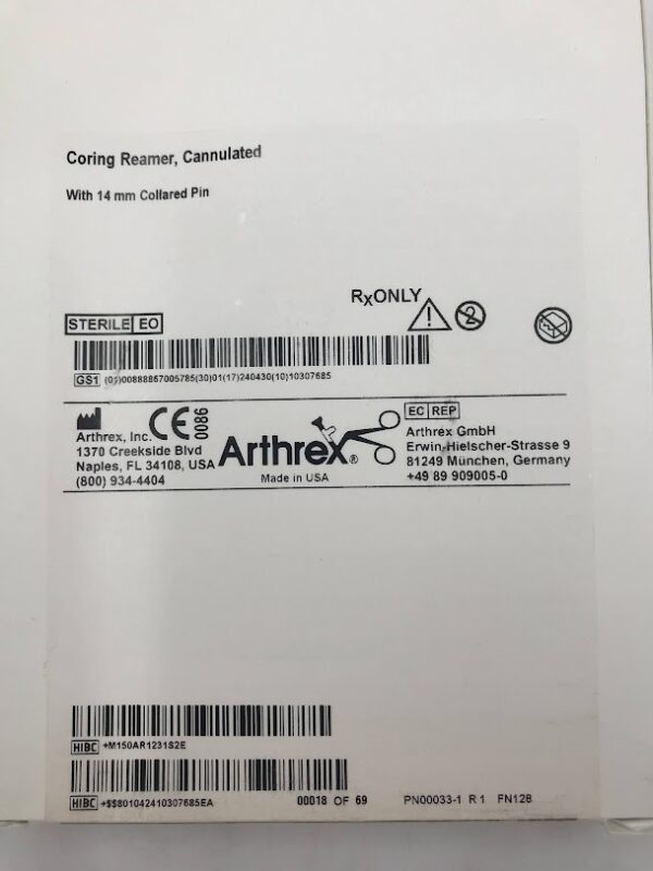 ARTHREX AR-1231S Cannulated Coring Reamer (X)