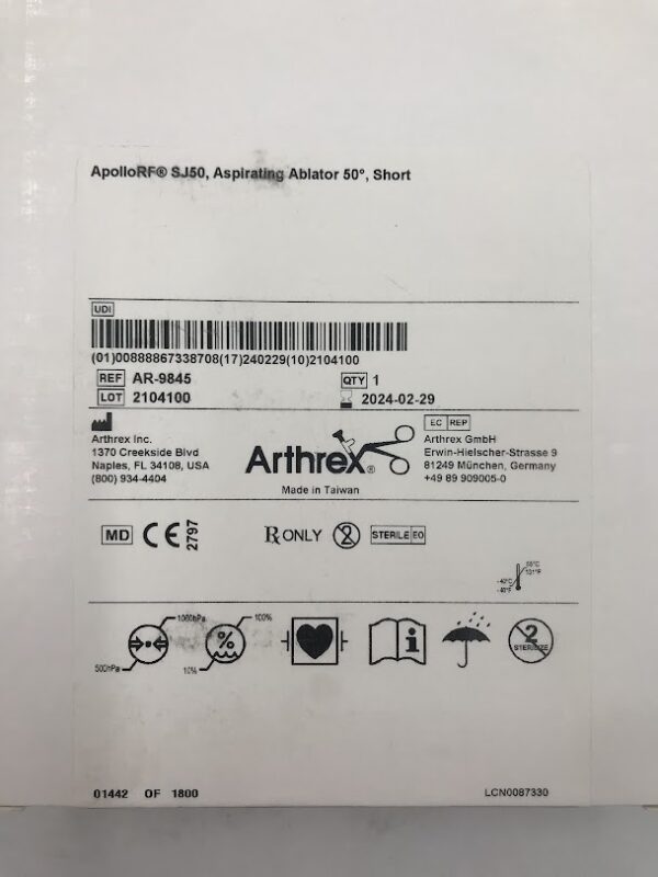 ARTHREX AR-9845 ApolloRF SJ50, Aspirating 50Degrees Short (X)