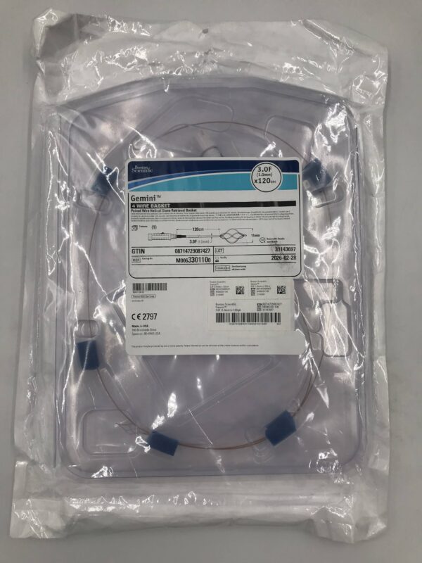 BOSTON SCIENTIFIC 330110 Gemini Paired 4 Wire Basket Helical Stone Retrieval Basket 3F x 120cm