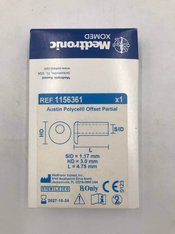 MEDTRONIC 1156361 Austin Polycel Offset Partial HD/SID 1.17mm x 3mm x 4.75mm
