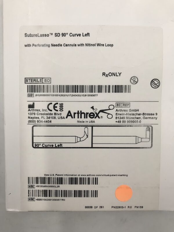 ARTHREX AR-4068-90L SutureLasso SD 90° Curve Left (X)