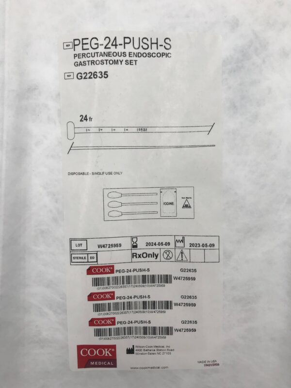 COOK G22635 Percutaneous Endoscopic Gastrostomy Set 24F (X)