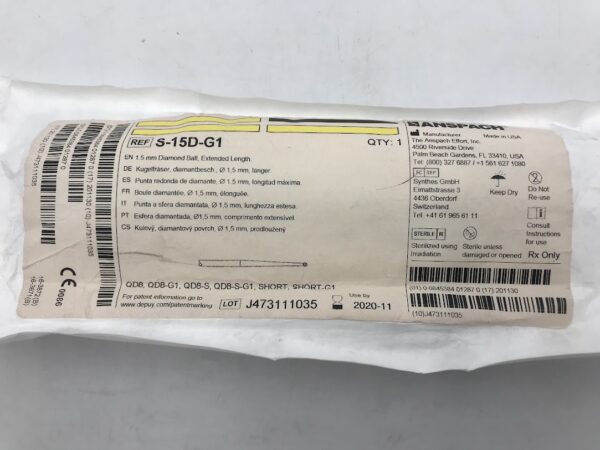 ANSPACH S-15D-G1 Diamond Ball Extended Length 1.5mm (X)