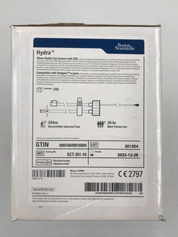 BOSTON SCIENTIFIC SCT-351-10 Hydra Water Bottle Cap System w/ CO2 (10/Box)(X)