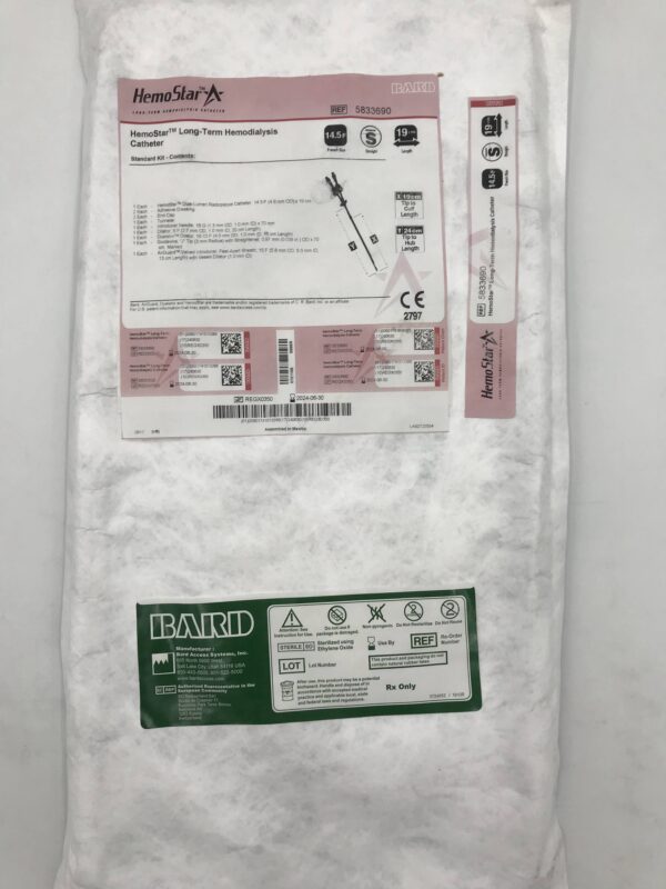 BARD 5833690 HemoStar Long-Term Hemodialysis Catheter Standard Kit 14.5F x 19cm (X)