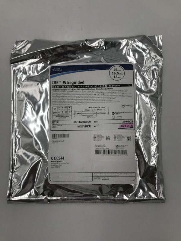 BOSTON SCIENTIFIC 5849 CRE Wireguided Esophageal/Pyloric/Colonic/Wireguided Balloon Dilatation Catheter 240cm x 15x16.5x18mm(X)