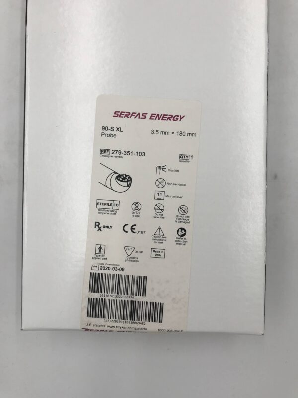 STRYKER 279-351-103 Serfas Energy Electrosurgical Probe 90-S XL, 3.5 x 180mm (X)