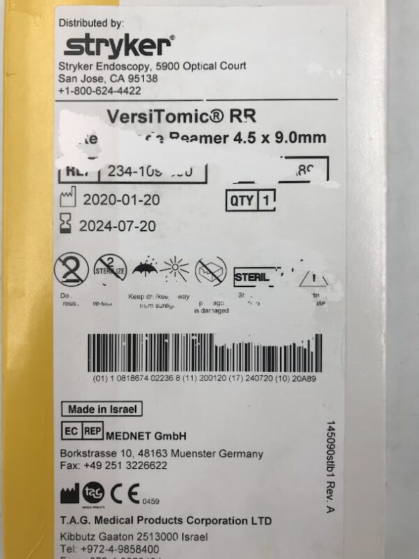 STRYKER 234-109-090 VersiTomic RR Retrograde Reamer 4.5 x 9.0mm (X)