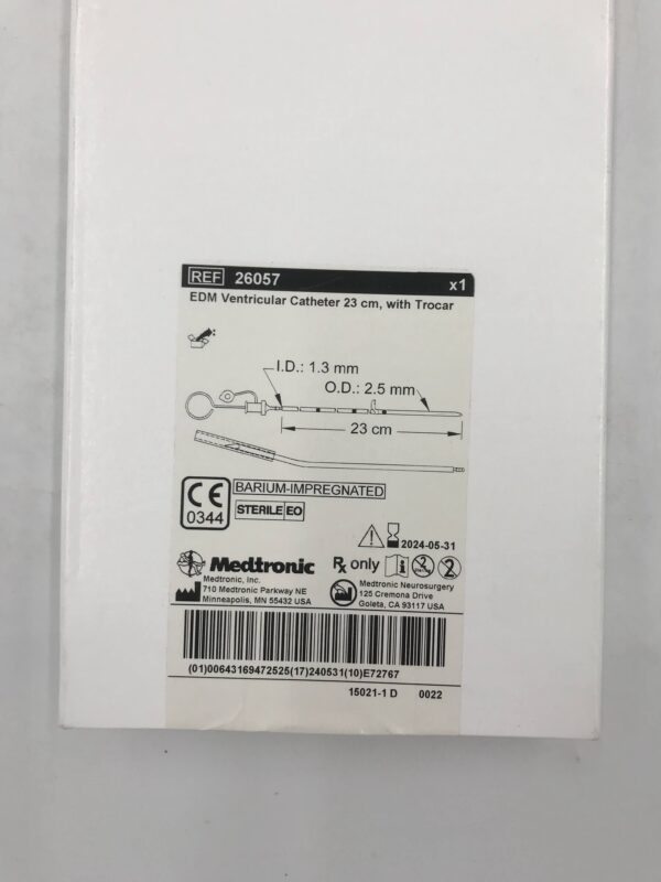 MEDTRONIC 26057 EDM Ventricular Catheter w/ Trocar 23cm (X)
