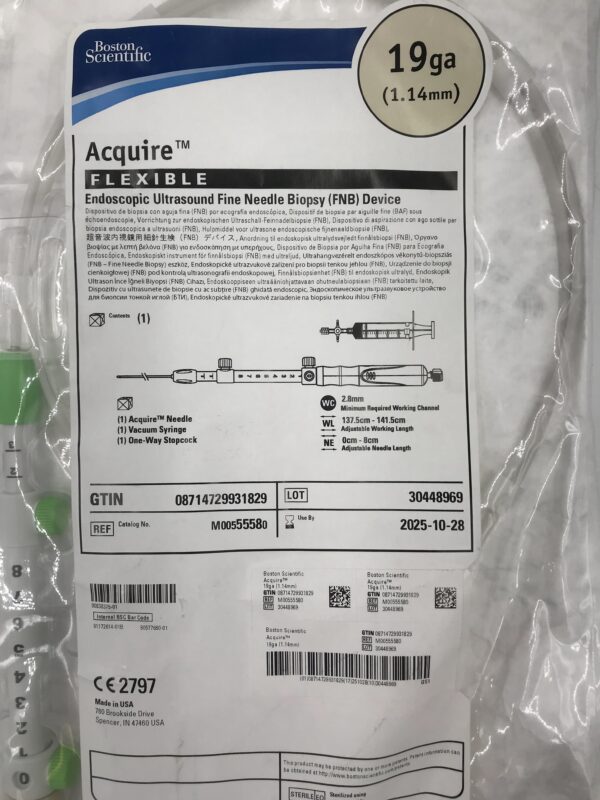 BOSTON SCIENTIFIC 5558 Acquire Flexible Endoscopic Ultrasound Fine Needle Biopsy Device 19ga