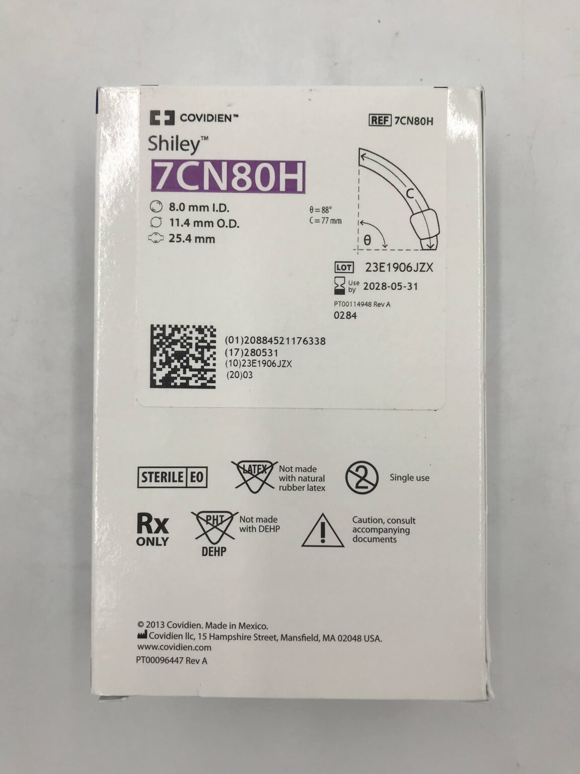 COVIDIEN 7CN80H Shiley Adult Flexible Tracheostomy Tube w