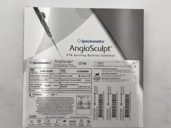 SPECTRANETICS 2249-50200 AngioSculpt OTW PTA Scoring Balloon Catheter 6F x 137cm (X)