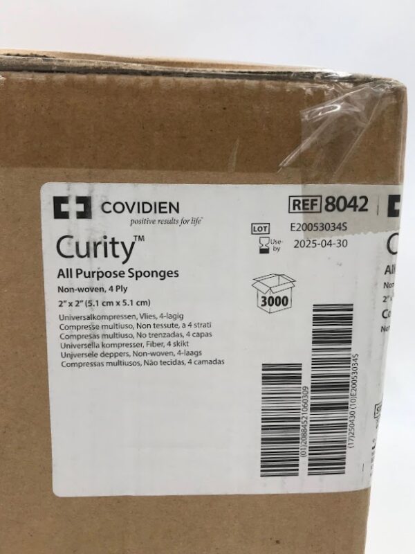 COVIDIEN 8042 Curity All Purpose Sponges Non-Woven 4-Ply 2" x 2" (3000/Case)