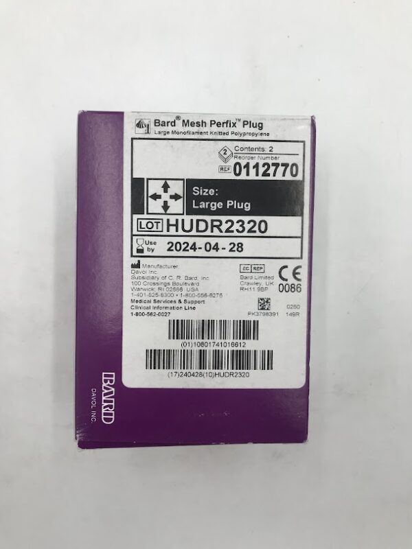 BARD 0112770 Mesh Perfix Plug Size Large (2/Box) (X)