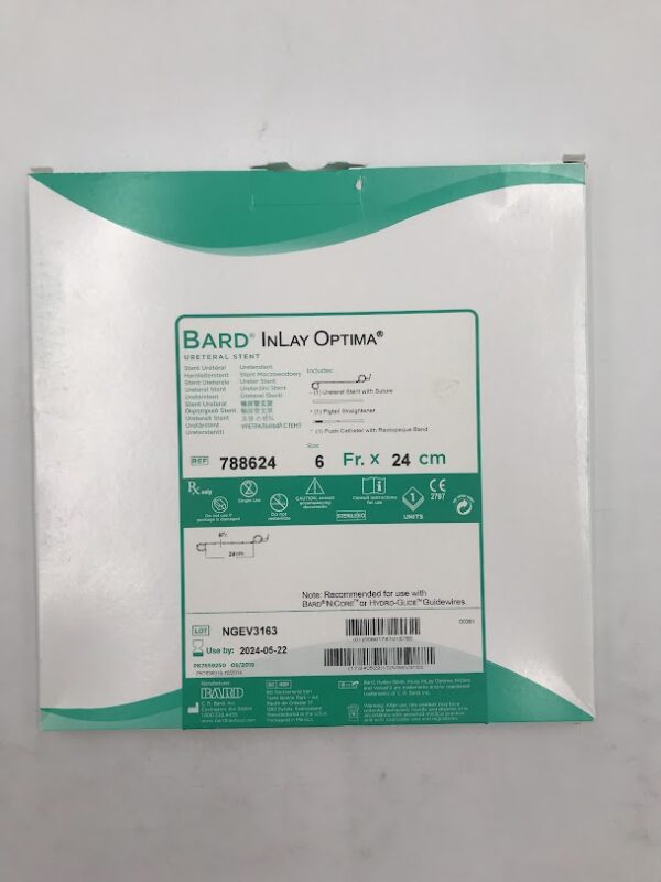 BARD 788624 InLay Optima Ureteral Stent w/Suture 6Fr x 24cm (X)