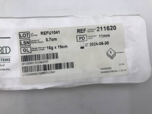 BARD 211620 Monopty Core Biopsy Instrument 0.7cm x 16G x 19cm (X)