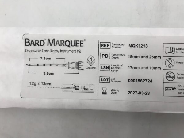 BARD MQK1213 Marquee Core Biopsy Instrument Kit 7.3cm/ 9.9cm 12G x 13cm