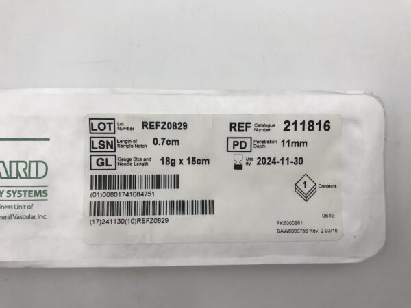 BARD 211816 Monopty Core Biopsy Instrument 0.7cm, 18G x 15cm (X)