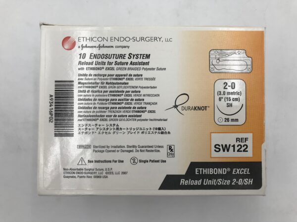 ETHICON SW122 Endosuture System Reload Units for Suture Assistant 2-0, 26mm (10/Box)(X)