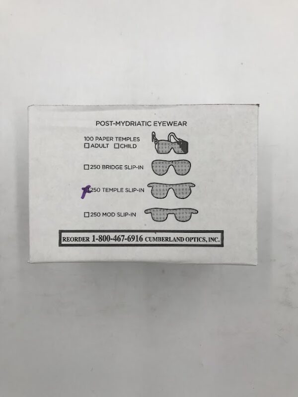 CUMBERLAND OPTICS Post-Mydriatic Eyewear Temple Slip In (250/Box)