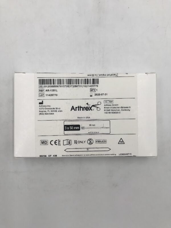 ARTHREX AR-1351L TransFix Implant 3 x 50mm