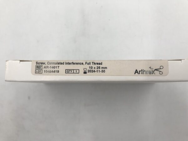 ARTHREX AR-1401T Screw Cannulated Interference Full Thread 10 x 25mm (X)