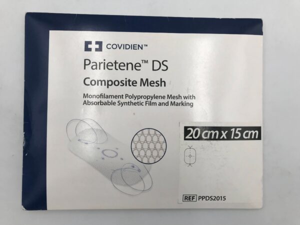 COVIDIEN PPDS2015 Parietene DS Composite Monofilament Polypropylene Mesh 20cm x 15cm (X)