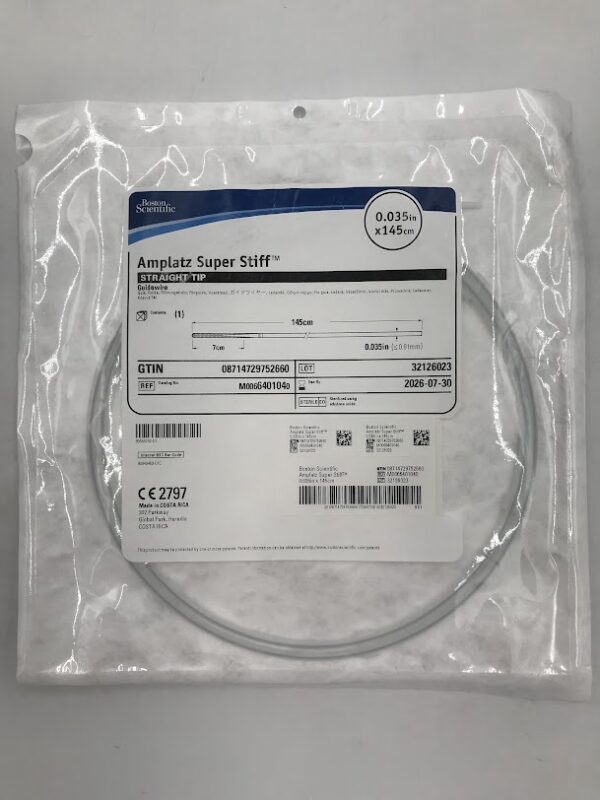 BOSTON SCIENTIFIC 640104 Amplatz Super Stiff Straight Tip Guidewire 0.035in x 145cm