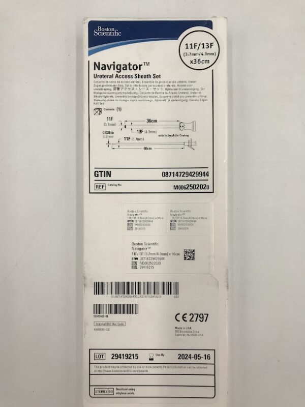 BOSTON SCIENTIFIC 250202 Navigator Ureteral Access Sheath Set 11F/13F x 36cm (X)