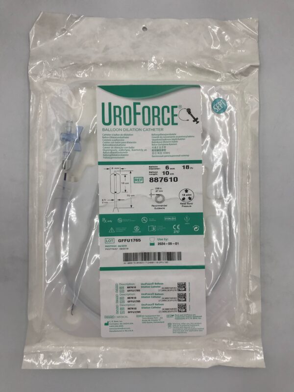 BARD 887610 UroForce Balloon Dilation Catheter 18F x 6mm x 10cm (X)