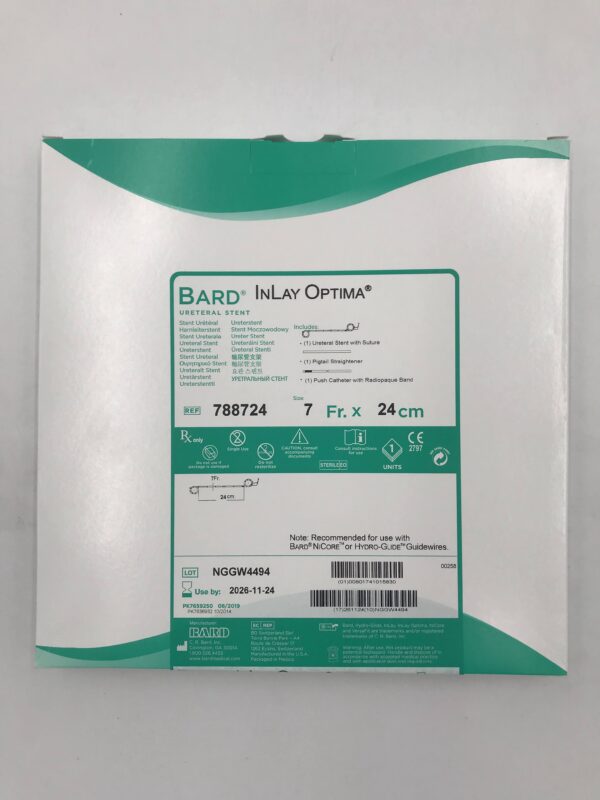 BARD 788724 InLay Optima Ureteral Stent 7F x 24cm