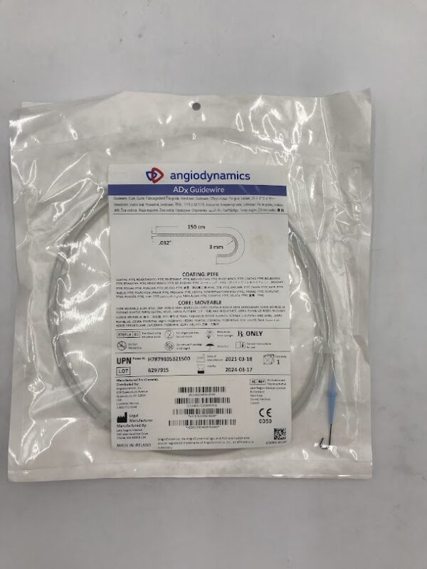 LAKE REGION MEDICAL H7879105321500 Angiodynamics ADx Guidewire PTFE .032" x 150cm x 3mm (X)