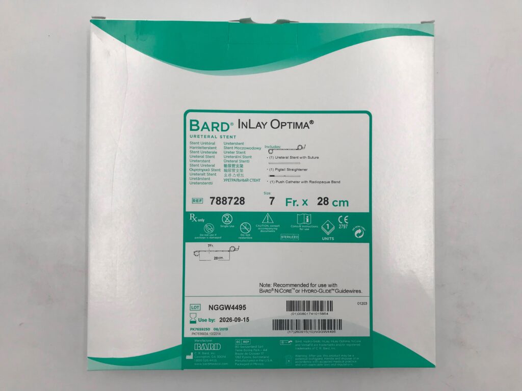 Inlay Optima Roughness BARD 788728 InLay Optima Ureteral Stent 7F x 28cm - GB TECH USA