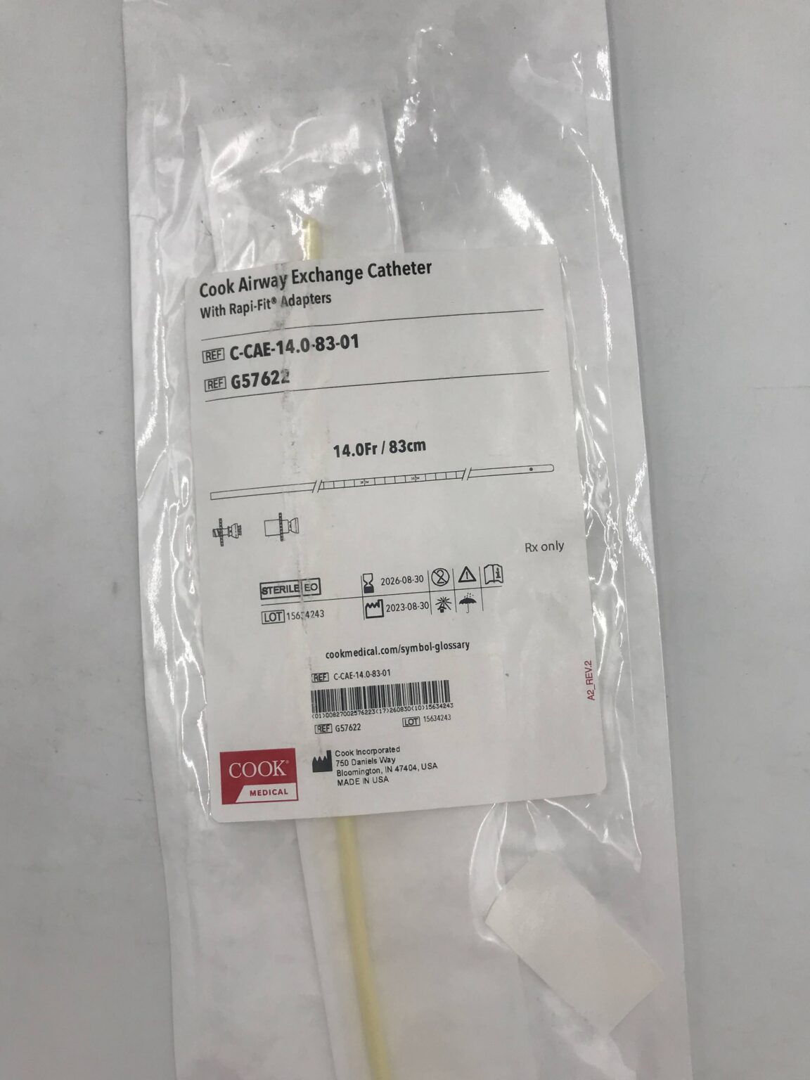 COOK G57622 Airway Exchange Catheter w/ Rapi-Fit Adapters 14F / 83cm ...