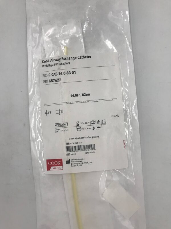 COOK G57622 Airway Exchange Catheter w/ Rapi-Fit Adapters 14F / 83cm