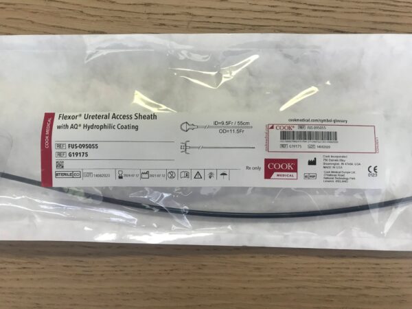 COOK G19175 Flexor Ureteral Access Sheath w/ AQ Hydrophilic Coating 9.5F / 55cm x 11.5F (X)