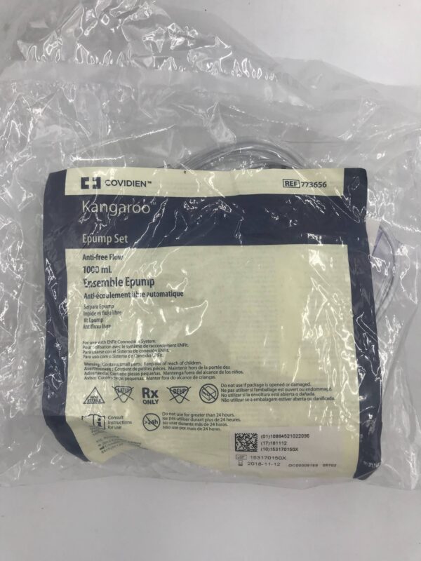 COVIDIEN 773656 Kangaroo Epump Set w/ Anti-Free Flow 1000mL (X)