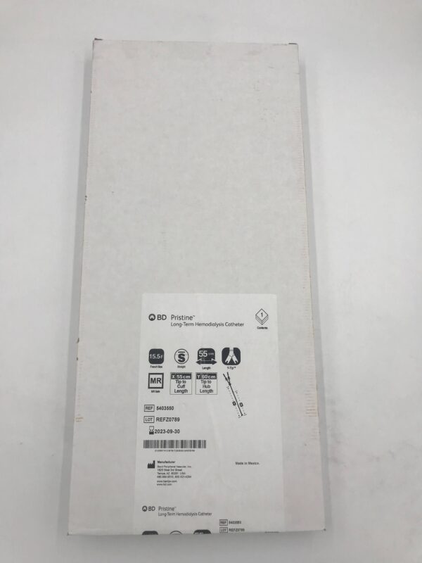 BD 5403550 Pristine Long-Term Hemodialysis Catheter, Straight 15.5F x 55cm (X)