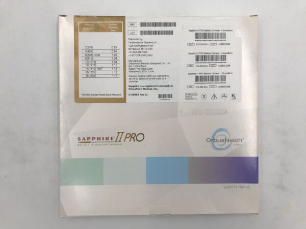 OrbusNeich 210-083-5UU Sapphire II PRO Balloon Dilatation Catheter 4F-5F x 140cm (X)