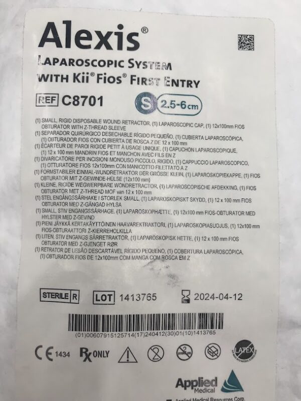 APPLIED MEDICAL C8701 Alexis Laparoscopic System w/Kii Fios First Entry S 2.5-6cm (X)