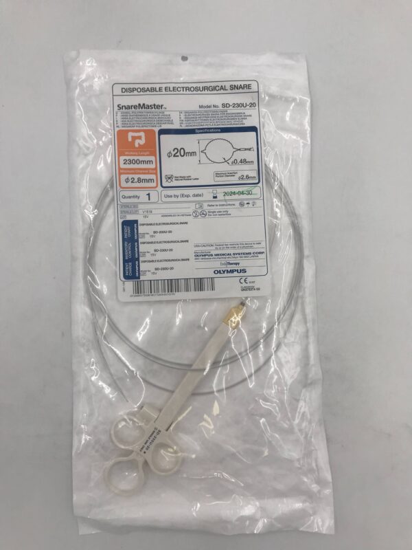 OLYMPUS SD-230U-20 SnareMaster Disposable Electrosurgical Snare 20mm x 2300mm x 2.8mm (X)