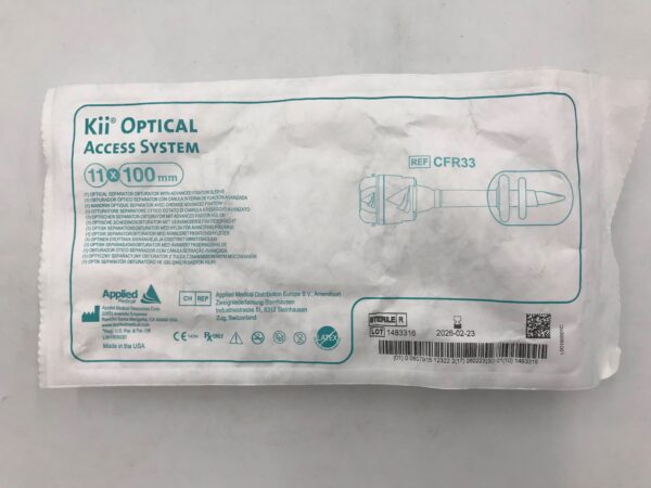 APPLIED MEDICAL CFR33 Kii Optical Separator Obturator w/ Advanced Fixation Sleeve Access System 11x100mm
