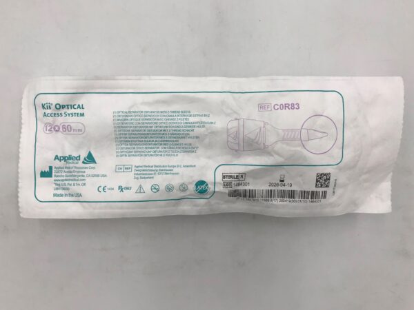 APPLIED MEDICAL C0R83 Kii Optical Separator Obturator w/ Z-Thread Sleeve Access System 12x60mm