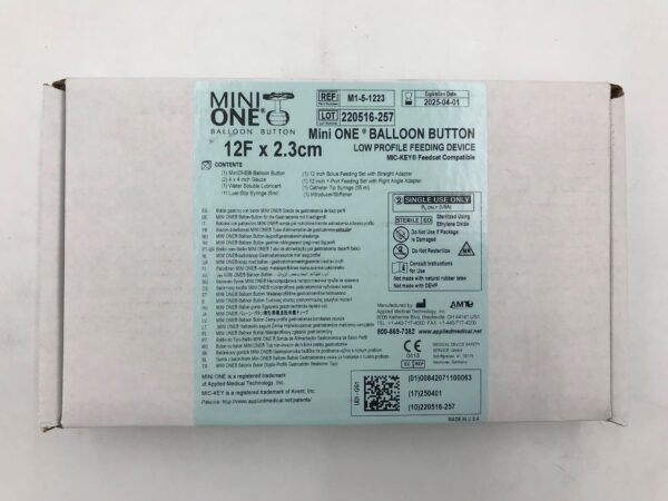 APPLIED MEDICAL M1-5-1223 MiniONE BAlloon Button Low Profile Feeding Device 12F x 2.3cm (X)