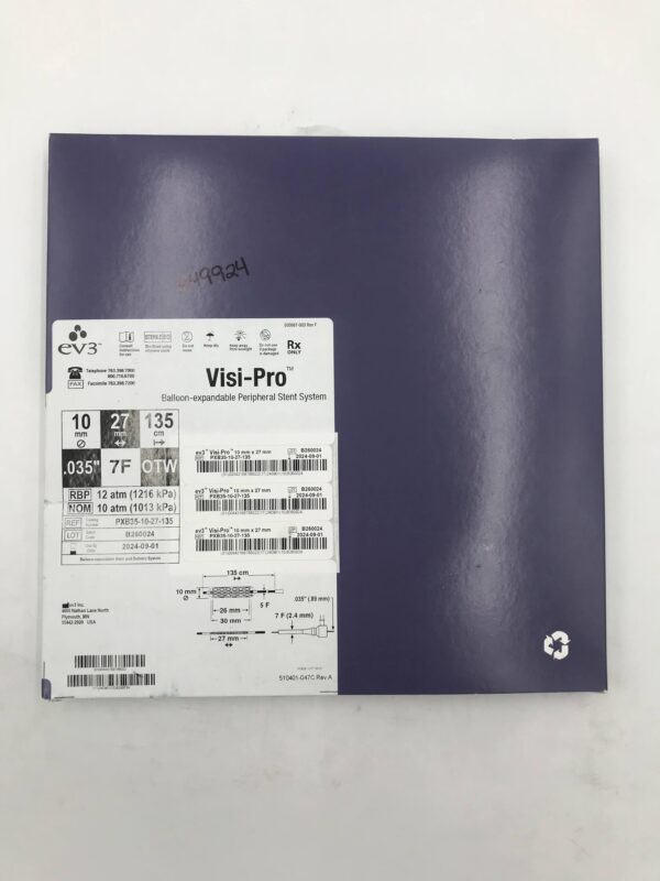 EV3 PXB35-10-27-135 Visi-Pro Balloon-Expandable Peripheral OTW Stent System 7F x 135cm (X)